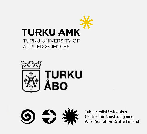 Turun kaupungin, Taiteen edistämiskeskuksen ja Turun AMK:n logot.
