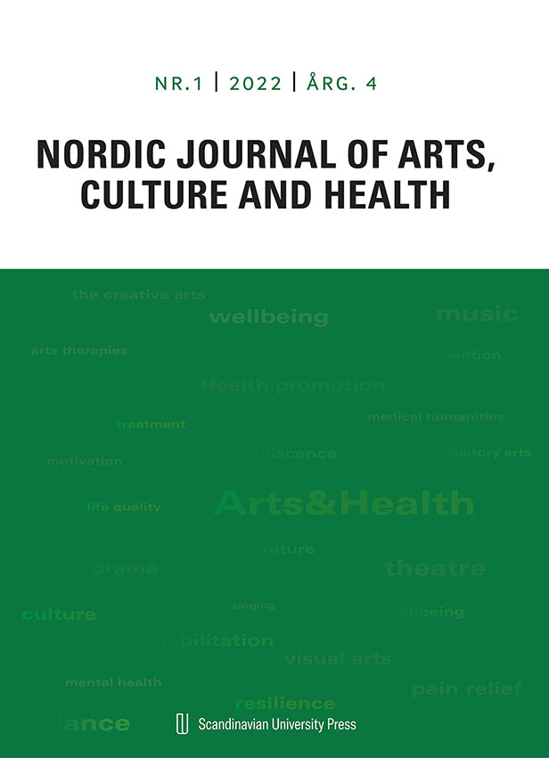 Nordic Journal of Arts, Culture and Health. kansikuva.